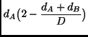 $\displaystyle d_A\bigl(2-{d_A+d_B\over D}\bigr)$